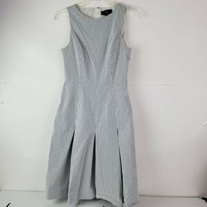 J Crew Women's Sleeveless Pleated A-line Dress Size‎ 2 Stretch Seersucker